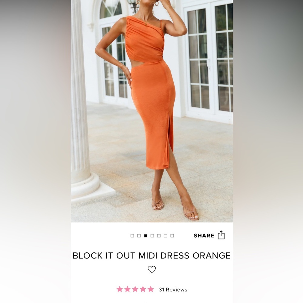 Hello Molly orange midi dress